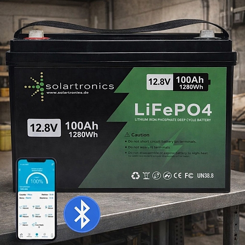 LiFePO4 12V 100Ah Акумулятор Solartronics 1280Wh, 100A, BMS з Bluetooth